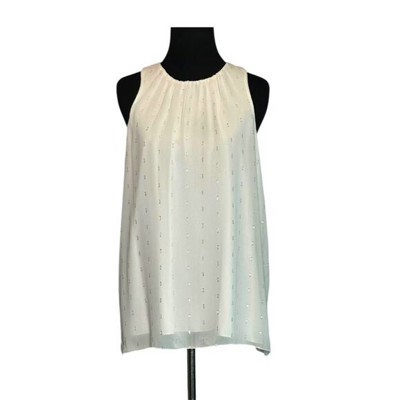 Vince Camuto off white silver sleeveless blouse size Small - Picture 1 of 16